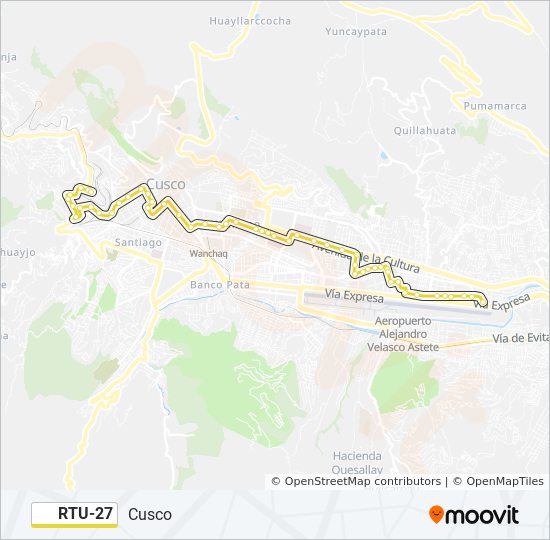 Mapa de RTU-27 de autobús