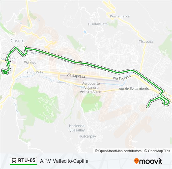 Mapa de RTU-05 de autobús