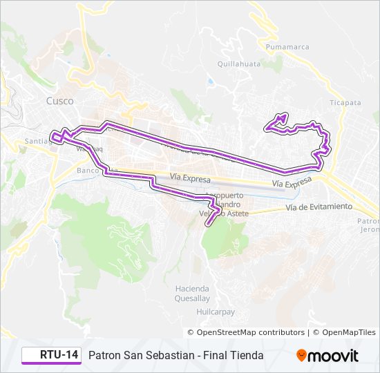 RTU-14 bus Line Map