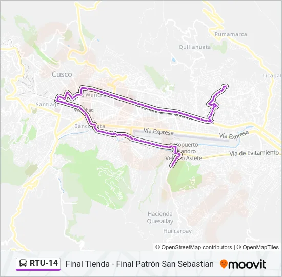 RTU-14 Bus Line Map
