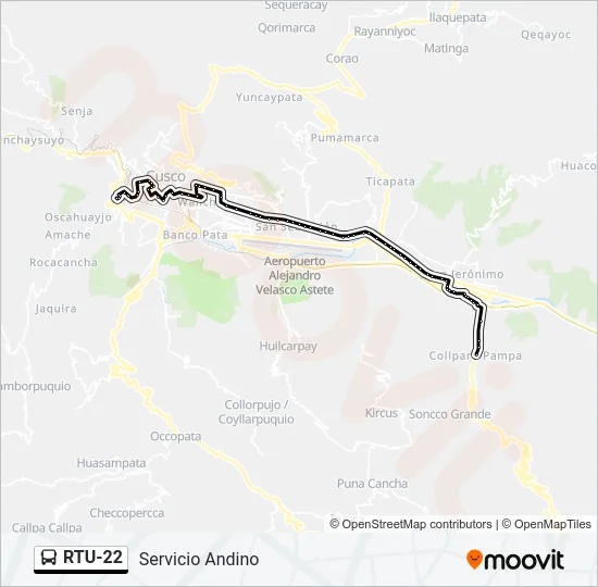 RTU-22 Bus Line Map