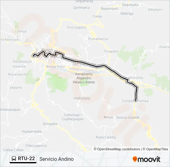 RTU-22 Bus Line Map
