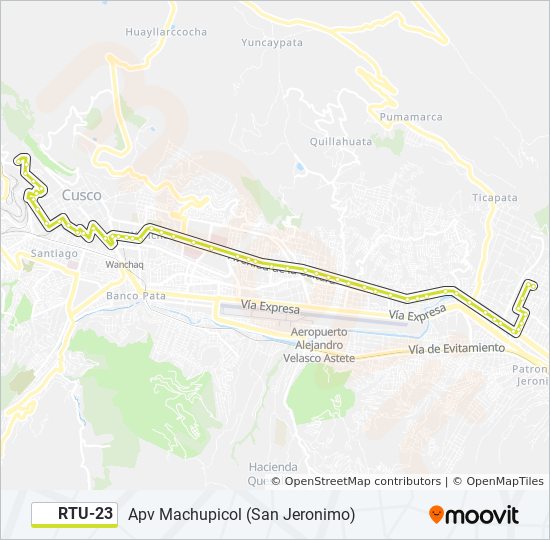 Mapa de RTU-23 de autobús