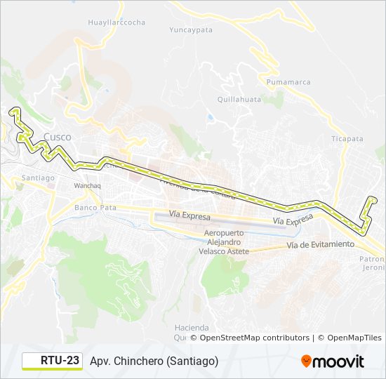 Mapa de RTU-23 de autobús