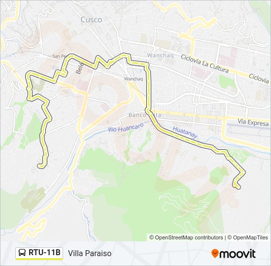 Mapa de RTU-11B de autobús