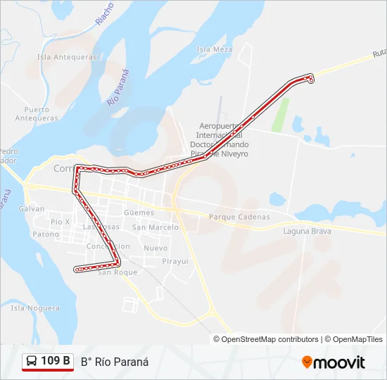109 B Bus Line Map