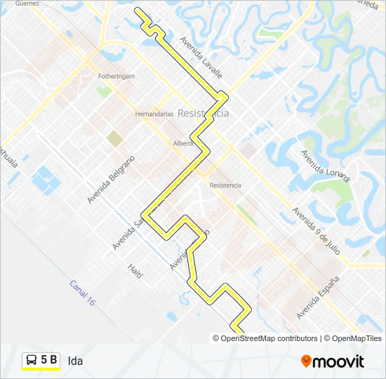 5 B Bus Line Map