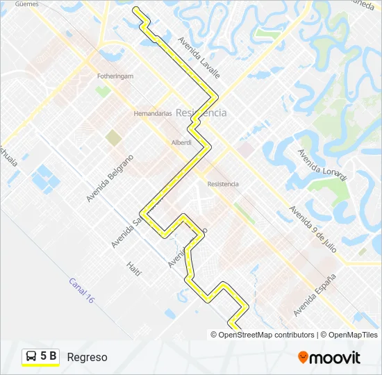 5 B Bus Line Map