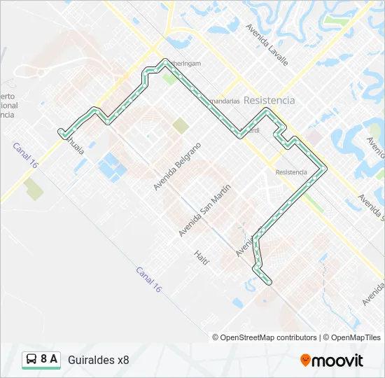 8 A Bus Line Map