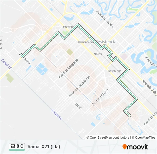 8 C Bus Line Map