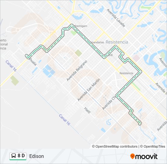 Mapa de 8 D de autobús