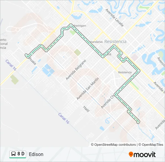 8 D Bus Line Map