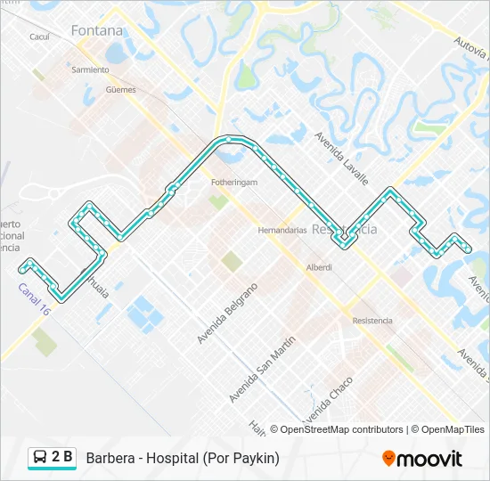 2 B Bus Line Map