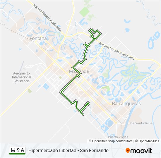 Mapa de 9 A de autobús