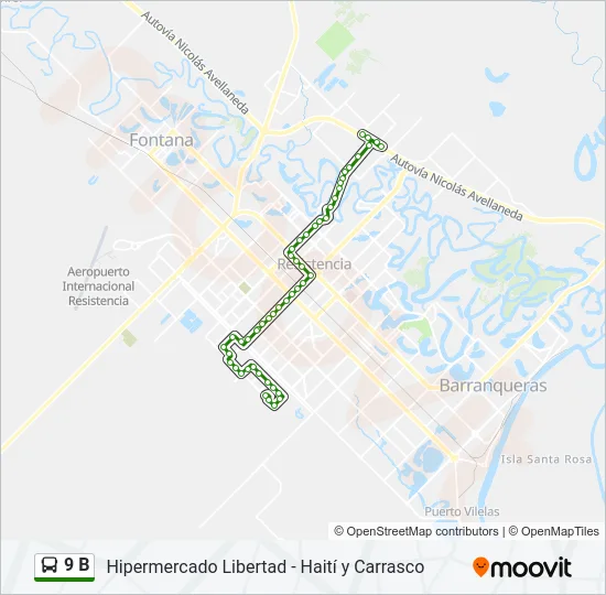 9 B Bus Line Map