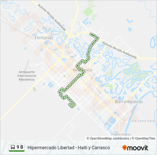 9 B Bus Line Map