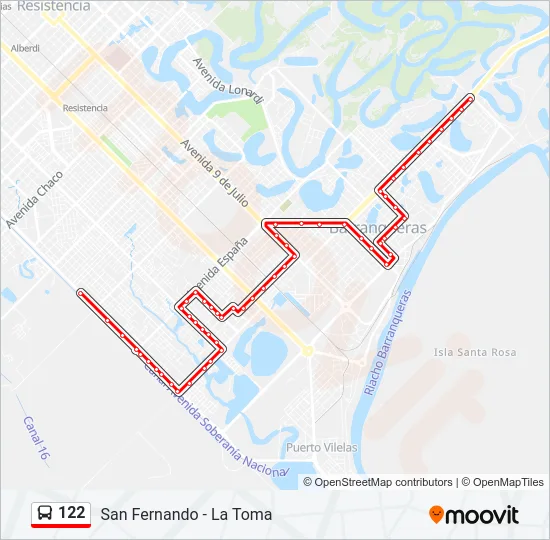 122 Bus Line Map