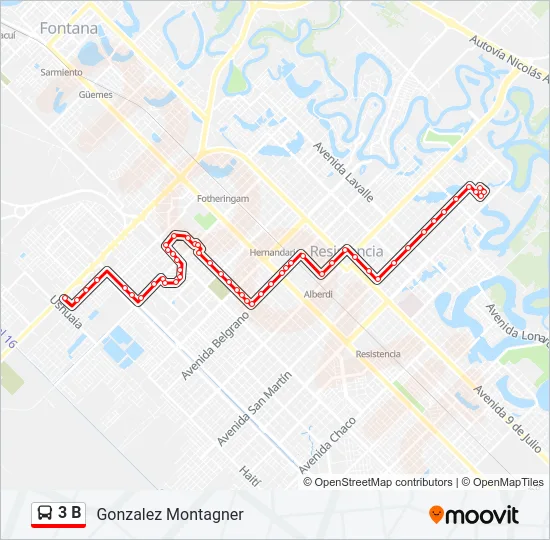 3 B Bus Line Map