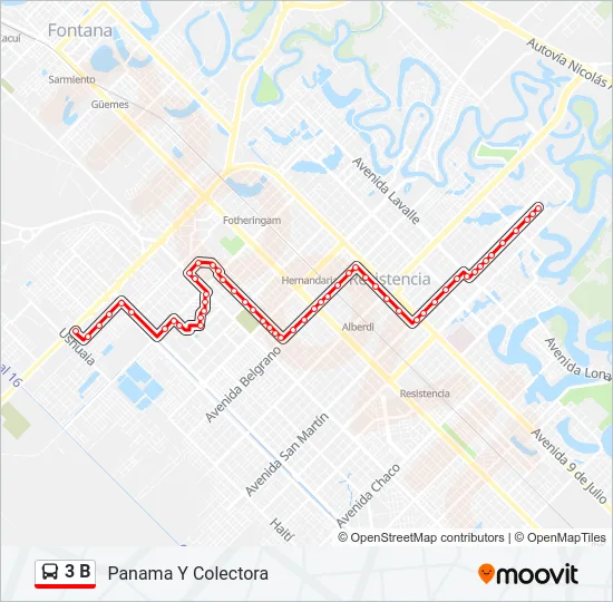 3 B Bus Line Map