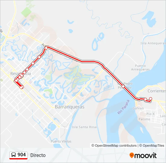 904 Bus Line Map