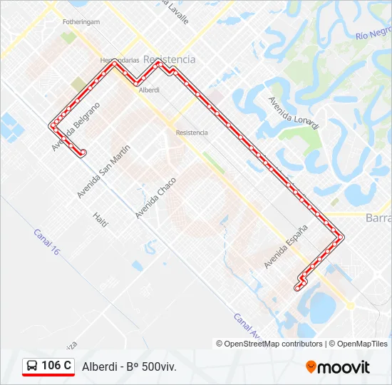 106 C Bus Line Map