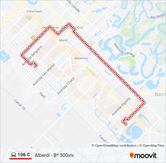 106 C Bus Line Map