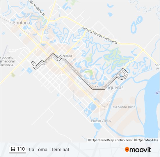 110 bus Line Map