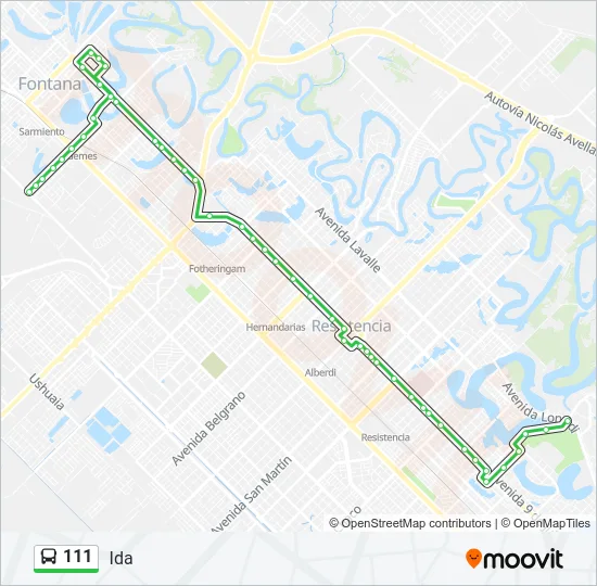 111 Bus Line Map