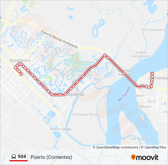 904 Bus Line Map