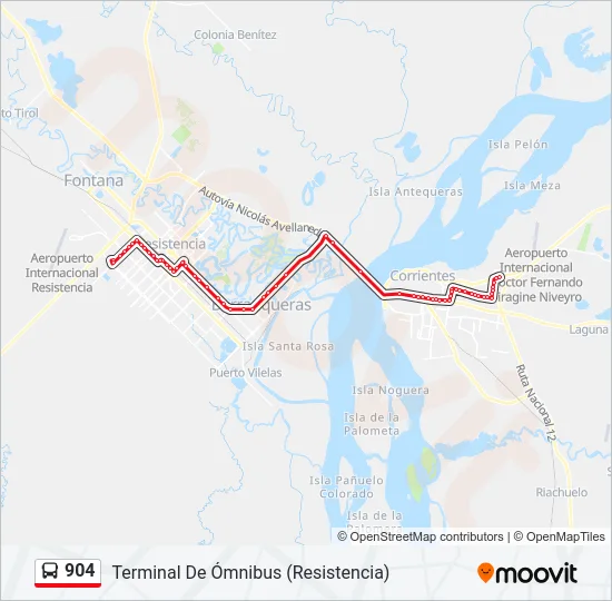 904 Bus Line Map