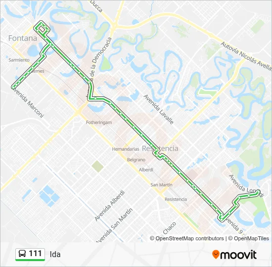 111 Bus Line Map