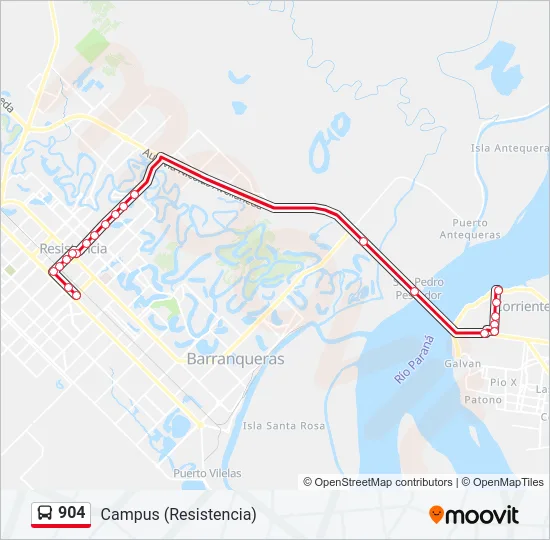 904 Bus Line Map