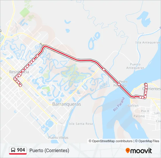904 Bus Line Map
