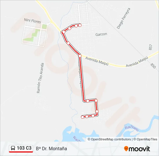 103 C3 Bus Line Map