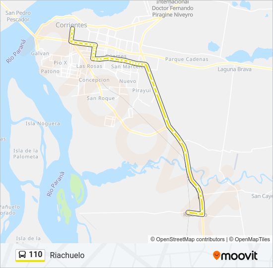 Mapa de 110 de autobús