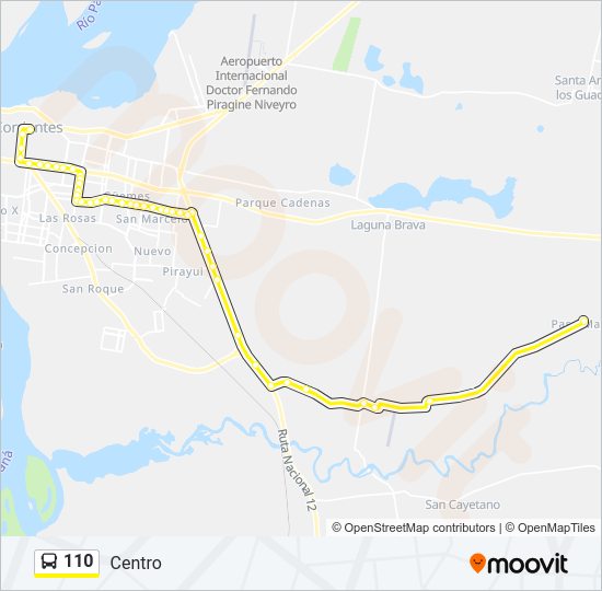Mapa de 110 de autobús
