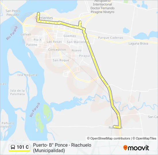 101 C Bus Line Map