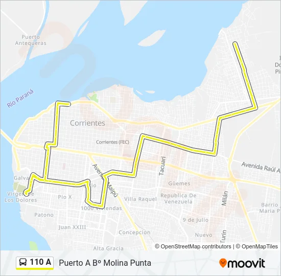 110 A Bus Line Map