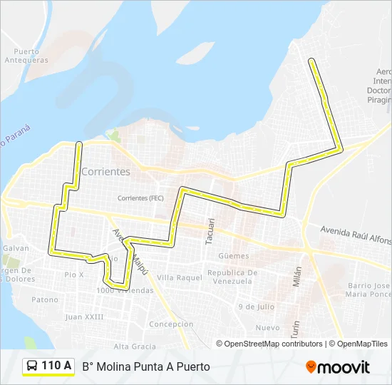 110 A Bus Line Map