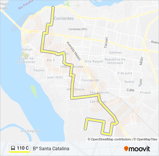 Ruta 110 c: horarios, paradas y mapas - Bº Santa Catalina (Actualizado)