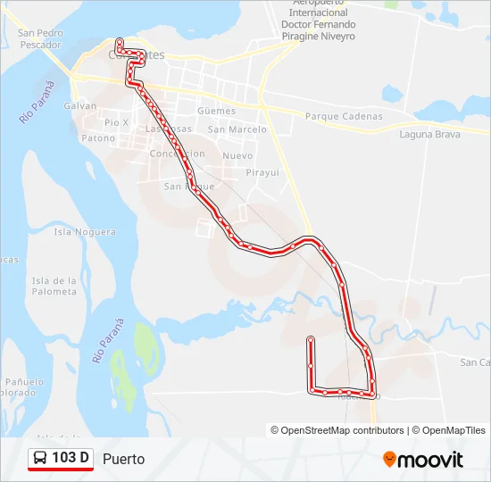 103 D Bus Line Map