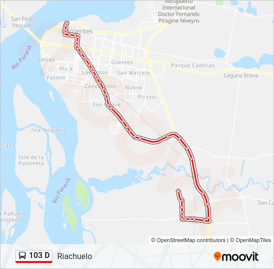 103 D Bus Line Map