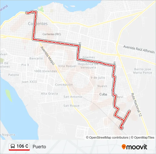106 C Bus Line Map