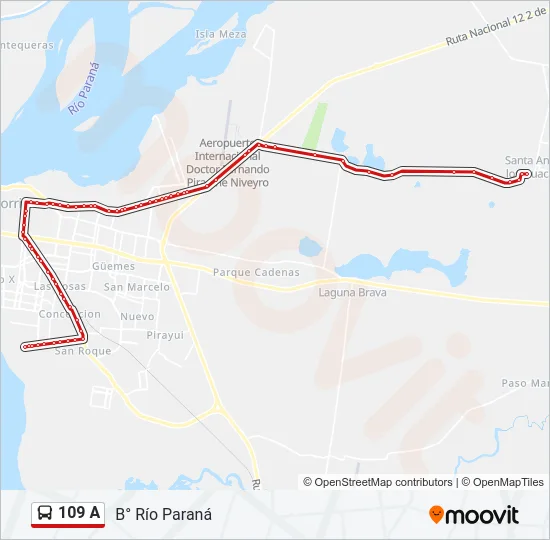 109 A Bus Line Map