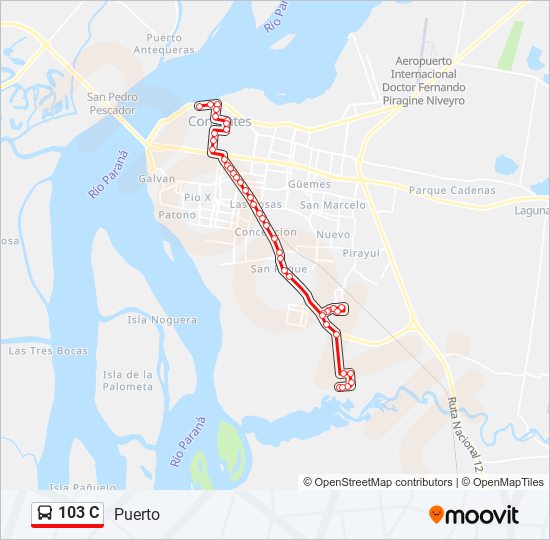 103 C bus Line Map