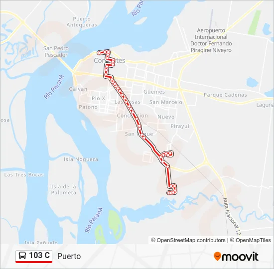 103 C Bus Line Map