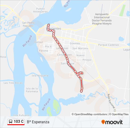 103 C bus Line Map