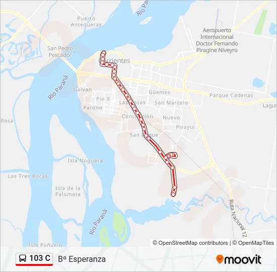 103 C Bus Line Map