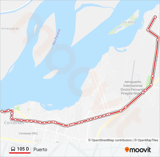 105 D Bus Line Map