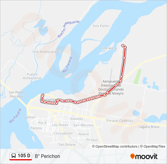 105 D Bus Line Map